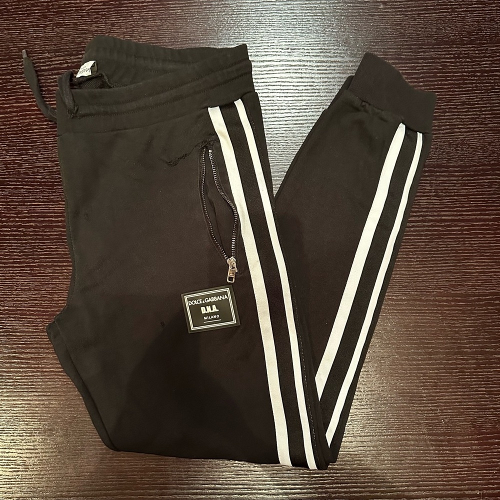 DOLCE&GABBANA Men’s joggers black/white size LARGE